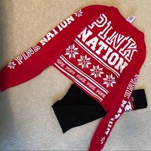 VS PINK Matching Set (Yoga Pants & Crop Top)